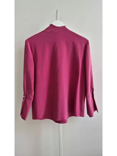 Deni Cler bluzka jedwabna fuksja z wiązaniem r.S/M | Stylowy Komis