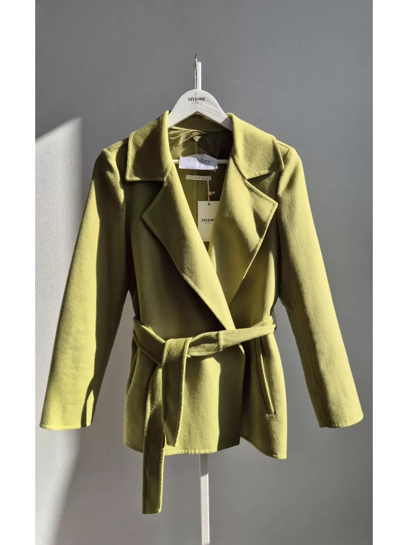 Max Mara zielona marynarka wełna angora IT 42 PL 38