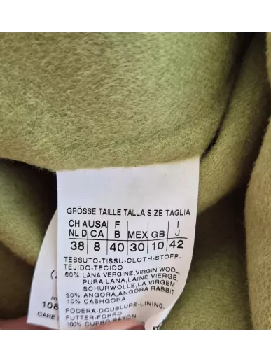 Max Mara zielona marynarka wełna angora IT 42 PL 38