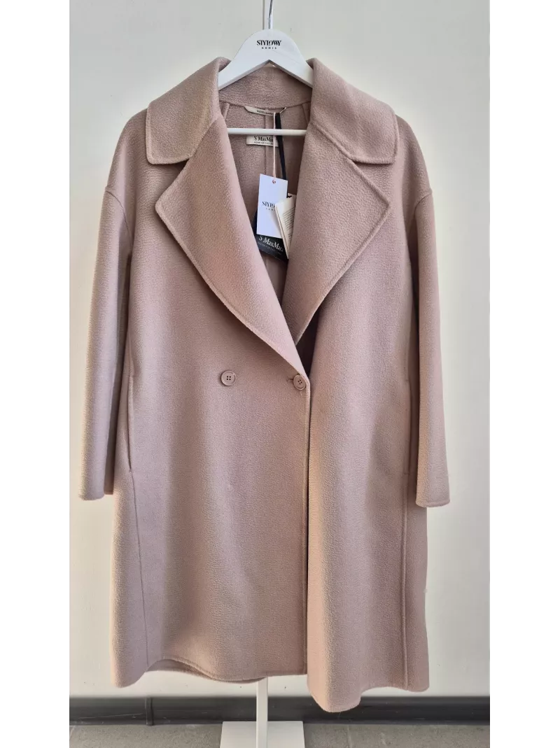 S MaxMara płaszcz różowy wełna kaszmir Cucito a Mano