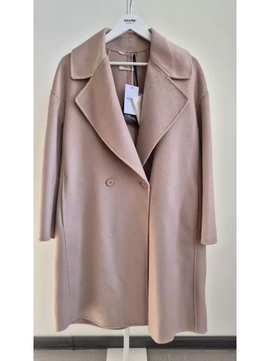 S MaxMara płaszcz różowy wełna kaszmir Cucito a Mano