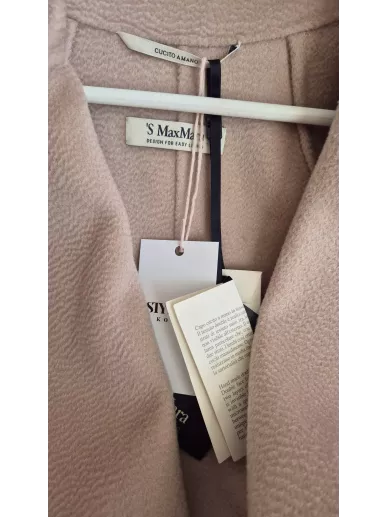 S MaxMara płaszcz różowy wełna kaszmir Cucito a Mano