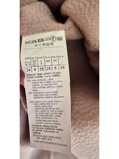 S MaxMara płaszcz różowy wełna kaszmir Cucito a Mano