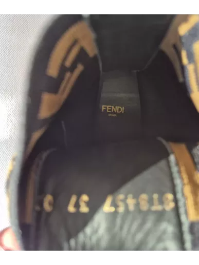 Botki Fendi skóra czarne z logo FF r.37 | Stylowy Komis