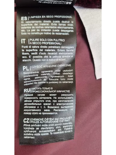 Płaszcz z ekologicznego futra Stand Studio burgundowy 34