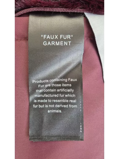 Płaszcz z ekologicznego futra Stand Studio burgundowy 34