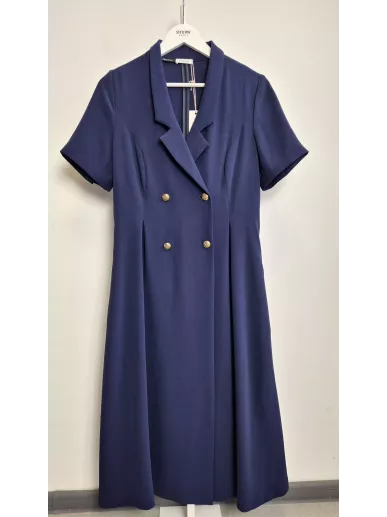 Deni Cler sukienka granatowa dwurzędowa r. 40 | Stylowy Komis