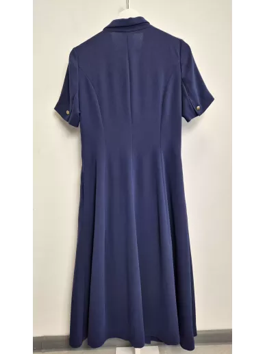 Deni Cler sukienka granatowa dwurzędowa r. 40 | Stylowy Komis