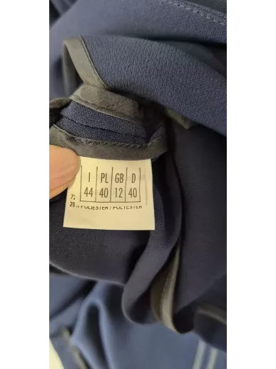 Deni Cler sukienka granatowa dwurzędowa r. 40 | Stylowy Komis