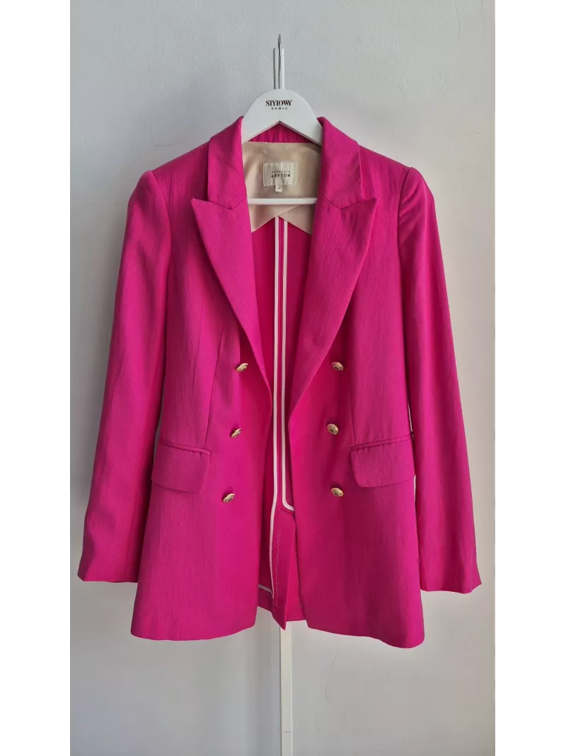 Patrizia Aryton różowa marynarka dwurzędowa r. 34 – Stylowy Komis
