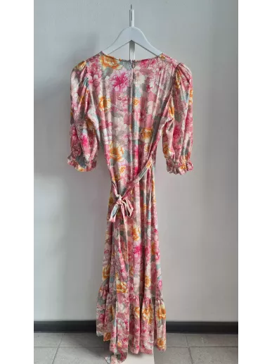 Bizuu sukienka maxi kopertowa w kwiaty z wiskozy rozmiar S