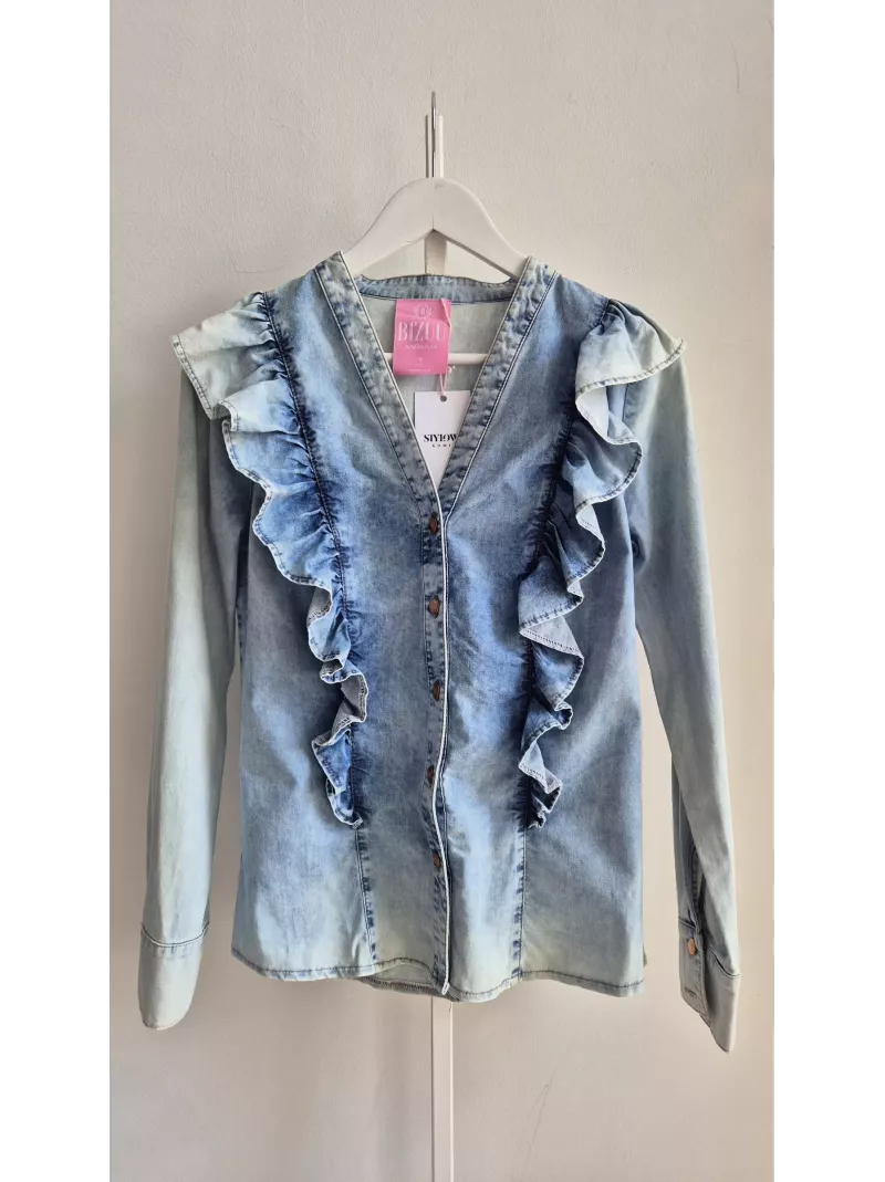 Bizuu koszula jeansowa z falbanami r. S – Stylowy Komis
