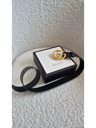 Pasek Gucci Duża Klamra Double G . Luksus z drugiej ręki Stylowy Komis