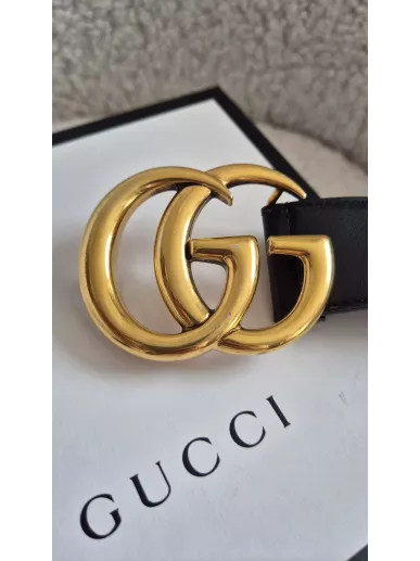 Pasek Gucci Duża Klamra Double G . Luksus z drugiej ręki Stylowy Komis