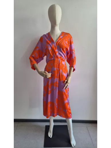 Patrizia Aryton sukienka kopertowa midi w kwiaty, wiskoza EcoVero, XS