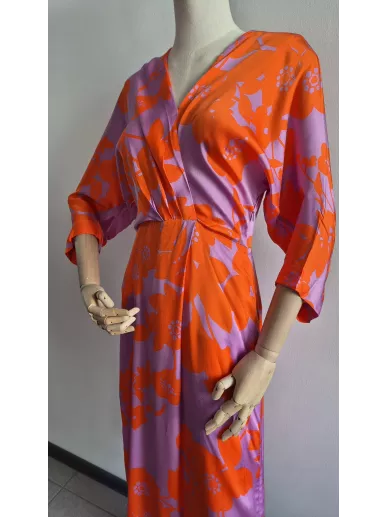 Patrizia Aryton sukienka kopertowa midi w kwiaty, wiskoza EcoVero, XS