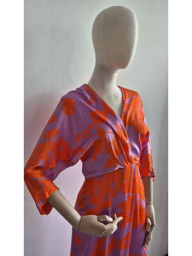 Patrizia Aryton sukienka kopertowa midi w kwiaty, wiskoza EcoVero, XS