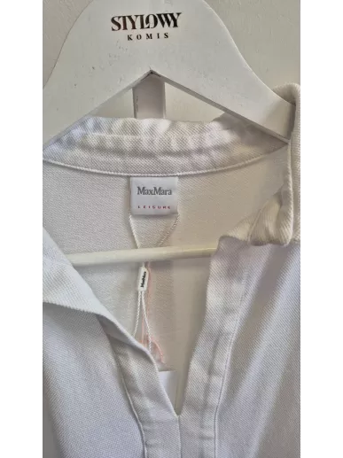 MaxMara Leisure – Biała sukienka polo bez rękawów