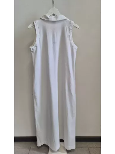 MaxMara Leisure – Biała sukienka polo bez rękawów
