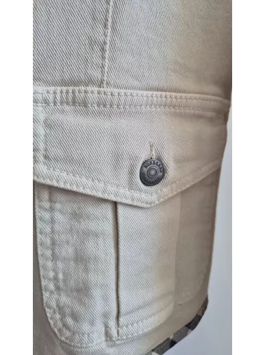 Burberry London | Beżowy bawełniany żakiet z detalami w kratę