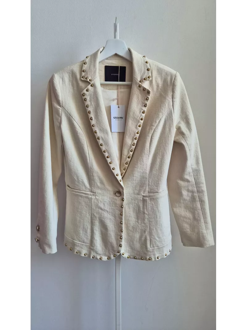 Marynarka UTERQÜE z bawełny z ćwiekami