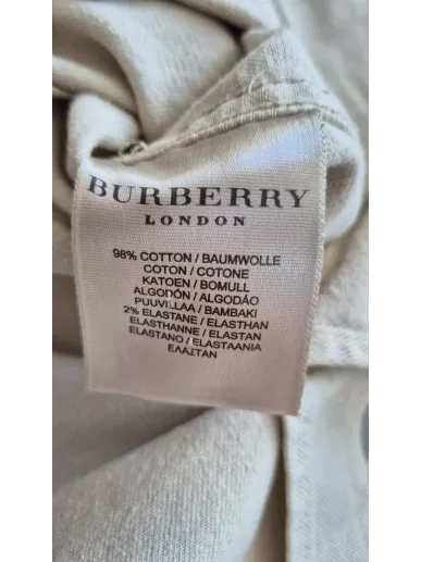 Burberry London | Beżowy bawełniany żakiet z detalami w kratę