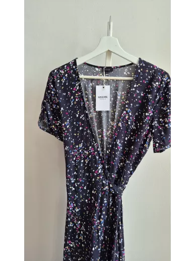 Sukienka Solar kopertowa w kolorowe kropki