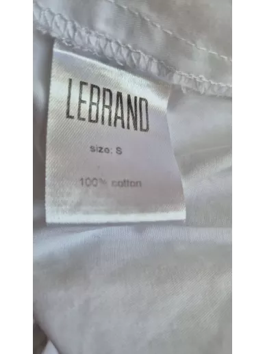 Biała bluzka LEBRAND z dekoltem V – 100% bawełna, rozmiar S