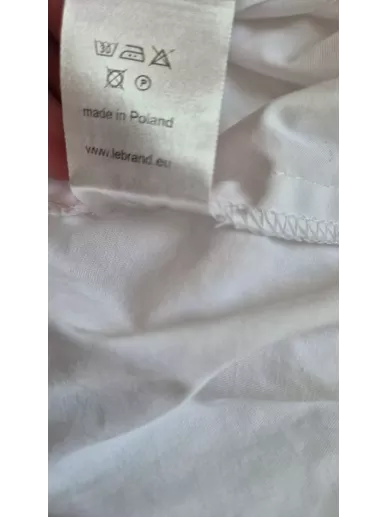 Biała bluzka LEBRAND z dekoltem V – 100% bawełna, rozmiar S