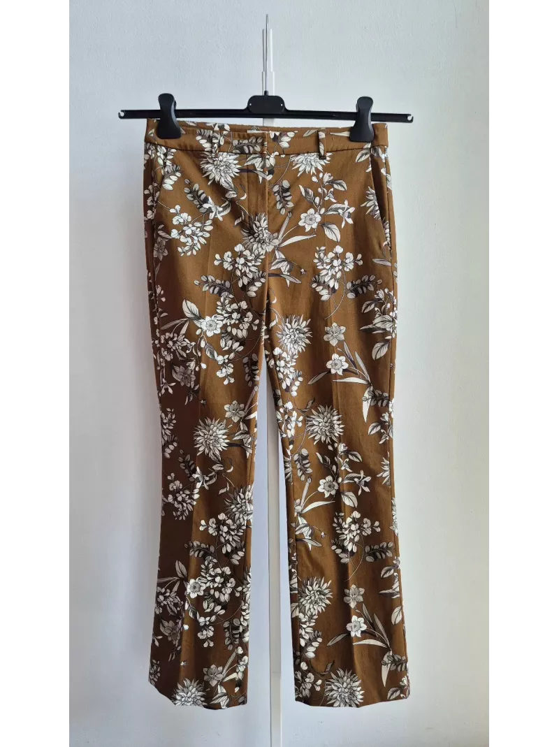 Brązowe spodnie w kwiaty S MaxMara