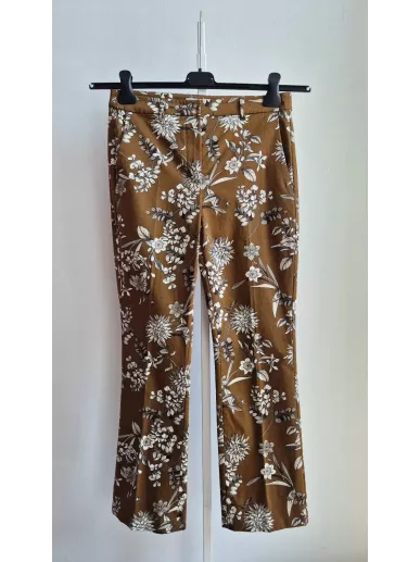 Brązowe spodnie w kwiaty S MaxMara