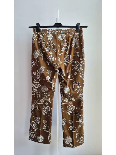 Brązowe spodnie w kwiaty S MaxMara