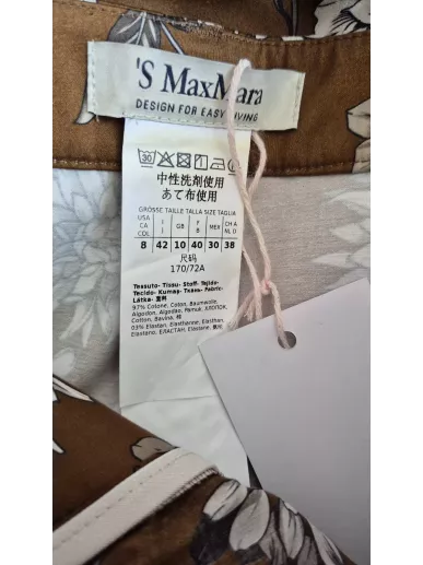 Brązowe spodnie w kwiaty S MaxMara
