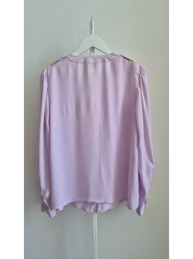 Bluzka Elisabetta Franchi liliowa z jedwabistą fakturą, złote guziki,