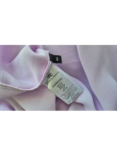 Bluzka Elisabetta Franchi liliowa z jedwabistą fakturą, złote guziki,