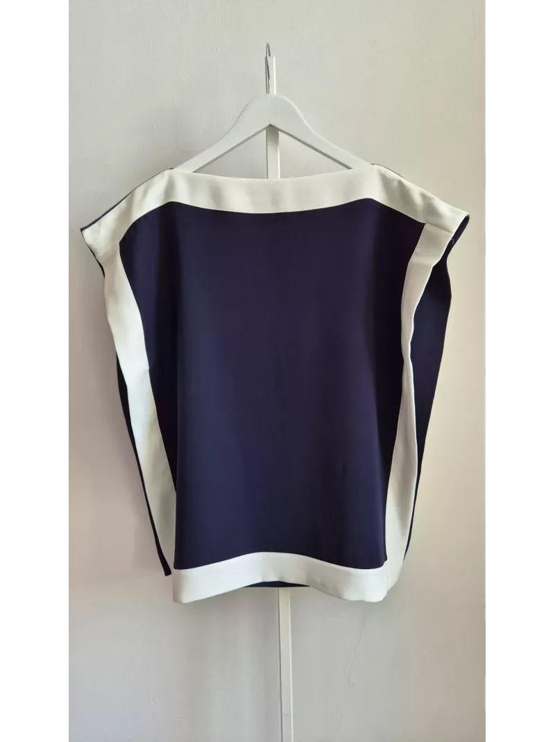 Bluzka Carolina Herrera granatowo–biała, rozm. 38 (M)