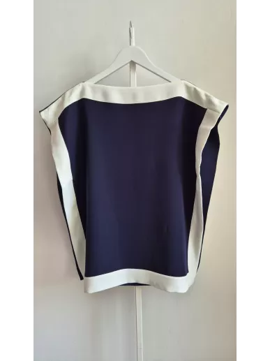 Bluzka Carolina Herrera granatowo–biała, rozm. 38 (M)