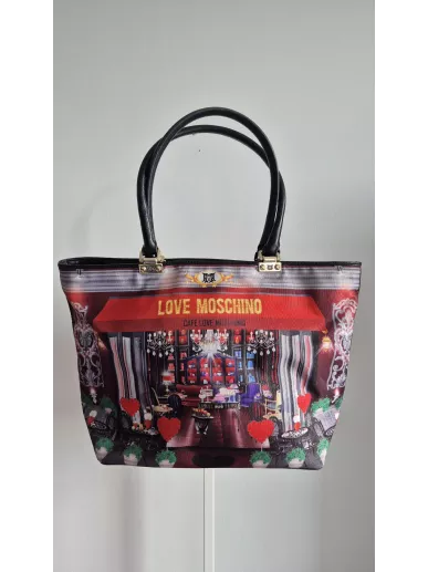 Love Moschino Shopper Bag Café Print – duża torba