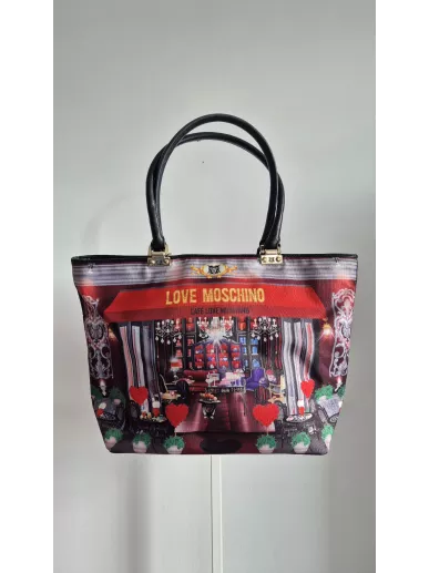 Love Moschino Shopper Bag Café Print – duża torba