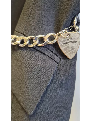 John Richmond – czarna marynarka z łańcuchem i kryształkami rozmiar 38