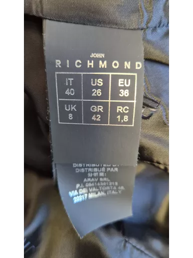 John Richmond – czarna marynarka z łańcuchem i kryształkami rozmiar 38