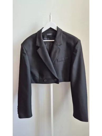 La Mania Super Marynarka Czarna One Size Oversize Crop