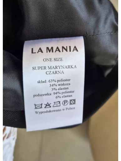 La Mania Super Marynarka Czarna One Size Oversize Crop