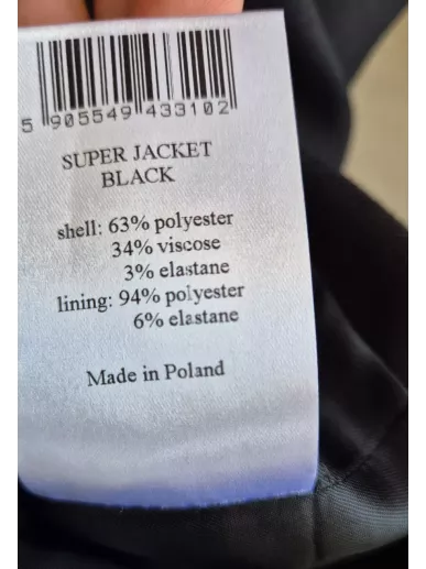 La Mania Super Marynarka Czarna One Size Oversize Crop