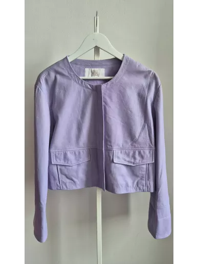 Riani liliowa kurtka skórzana nappa 100% jagnięca skóra, rozmiar 38