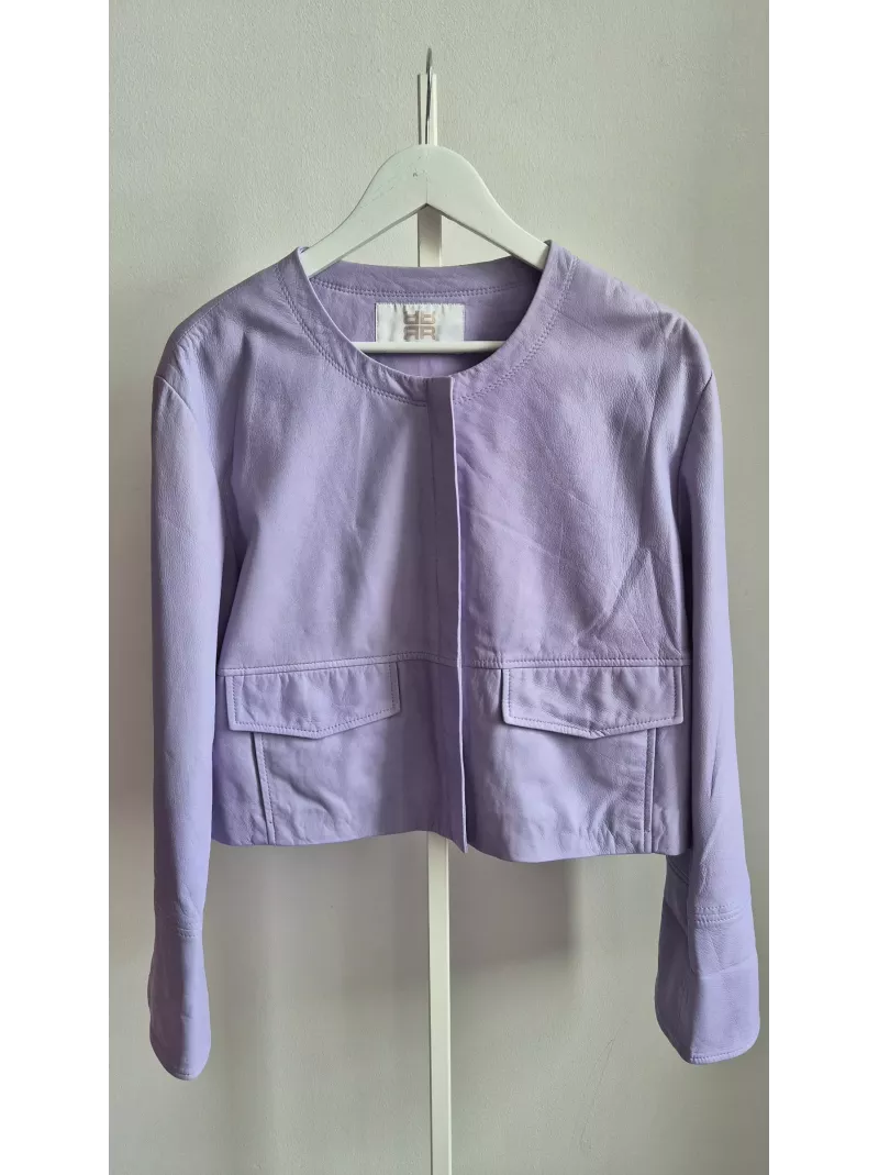 Riani liliowa kurtka skórzana nappa 100% jagnięca skóra, rozmiar 38
