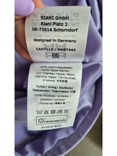 Riani liliowa kurtka skórzana nappa 100% jagnięca skóra, rozmiar 38