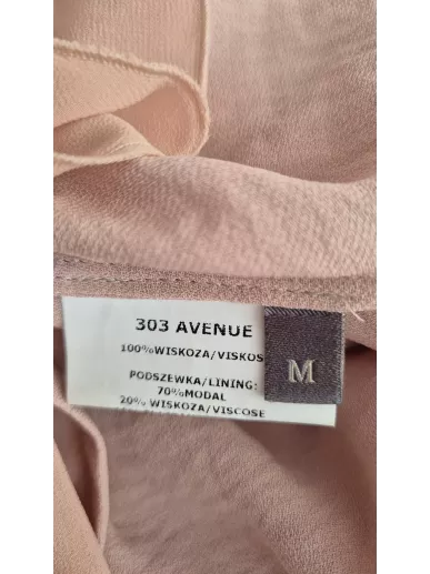 303 Avenue – falbaniasta spódnica mini z wiskozy, kolor brzoskwiniowy, rozmiar M