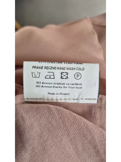 303 Avenue – falbaniasta spódnica mini z wiskozy, kolor brzoskwiniowy, rozmiar M