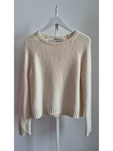 Weekend MaxMara kremowy sweter z mieszanki alpaki, bawełny i wełny – premium second hand